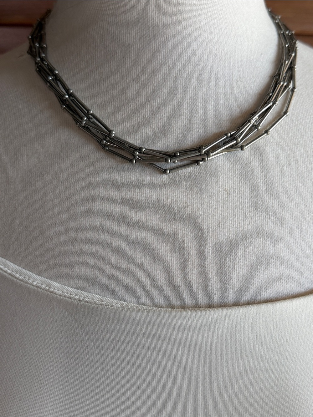 Cookie Lee Silver-Tone Multi Strand Tube Necklace